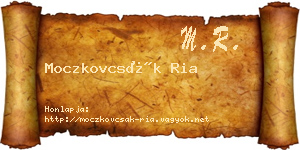 Moczkovcsák Ria névjegykártya